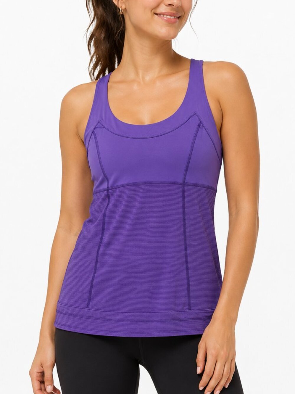 Lululemon Purple Athletic Scoop Neck Tank Top Cinchable  Size 6